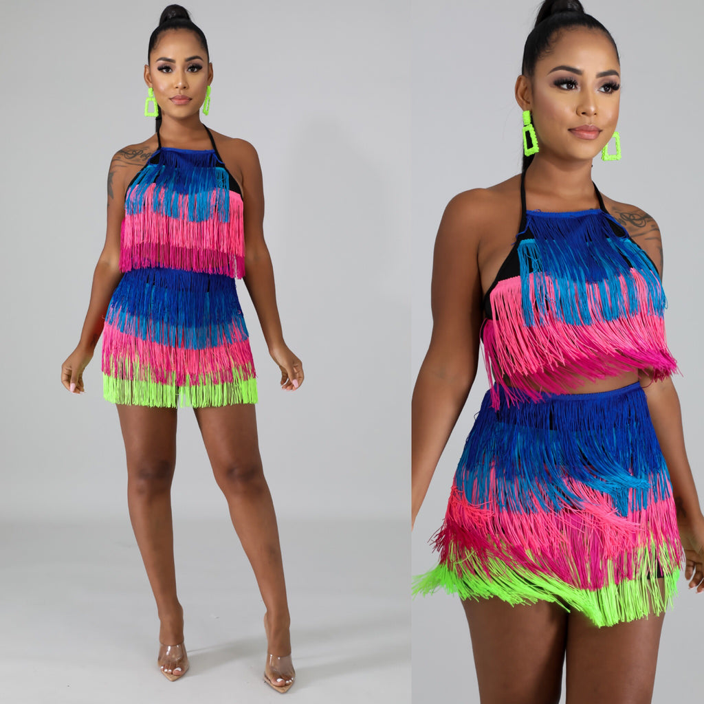Layla Neon Fringe Set – De$igners Taste