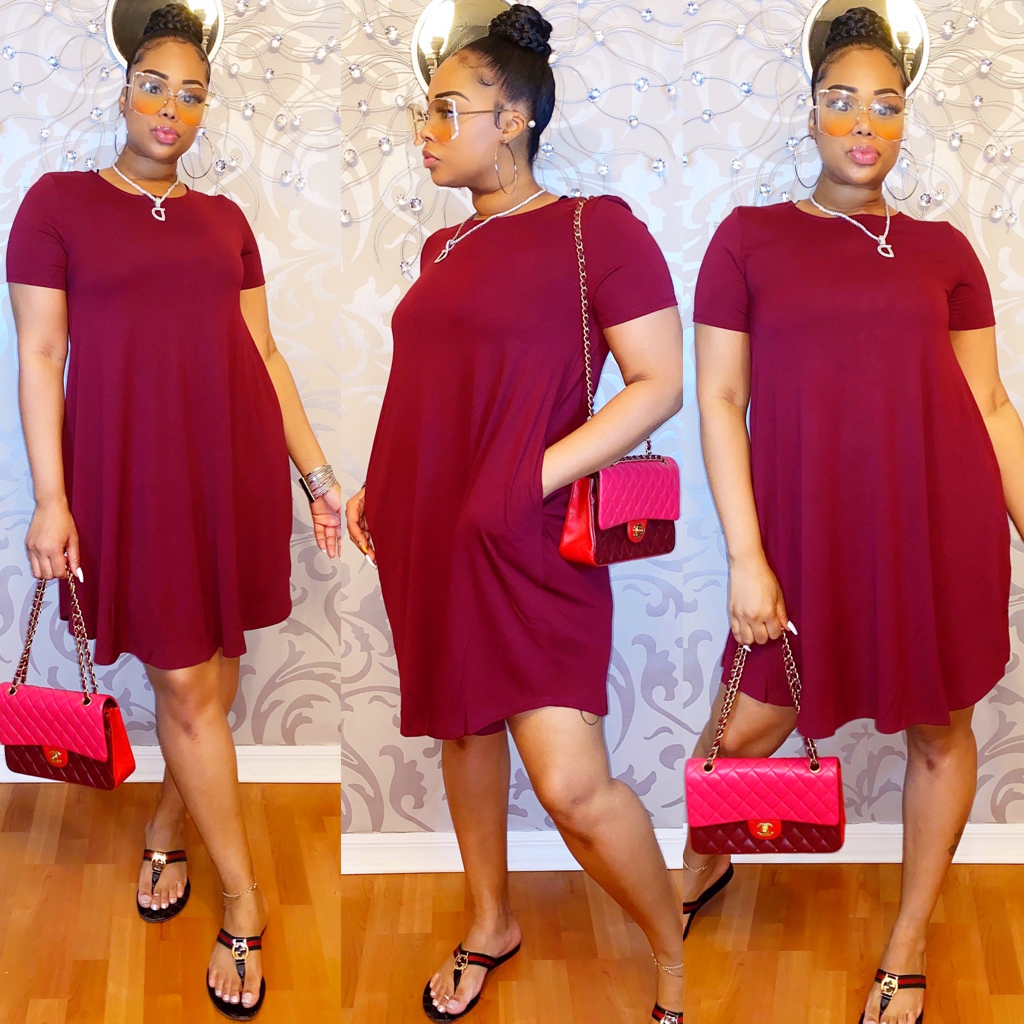 Easy Breezy Dress - Burgundy De$igners Taste Easy Breezy Dress - Burgundy De$igners Taste