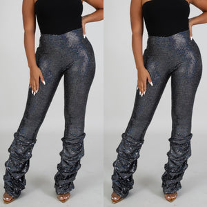 Party With Me Rushed Pants -Black