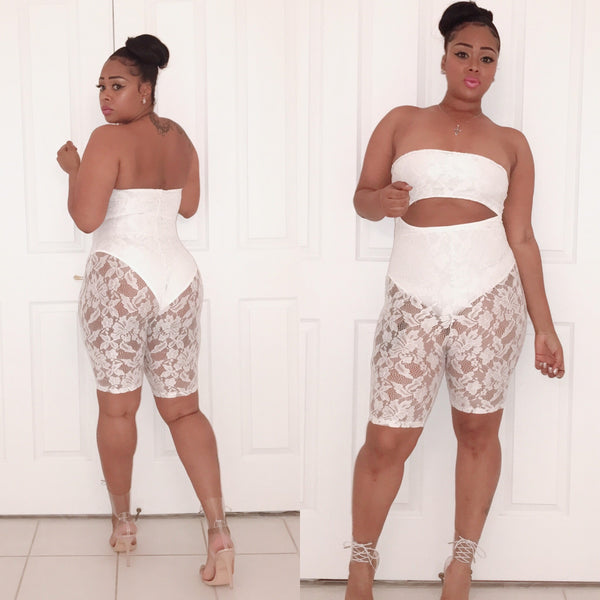 Day Party Vibes Two Piece Romper- White