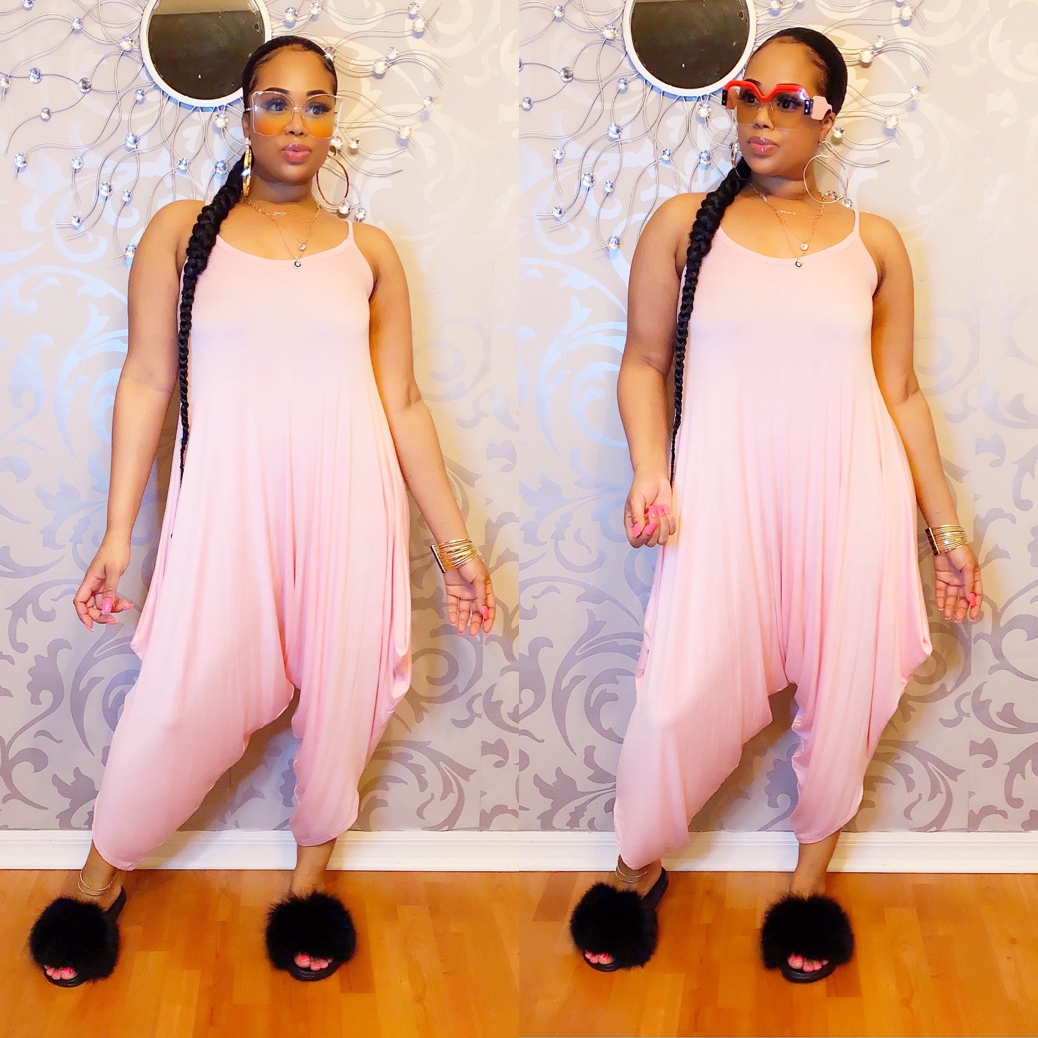 Hammer Time Jumpsuit - Baby Pink