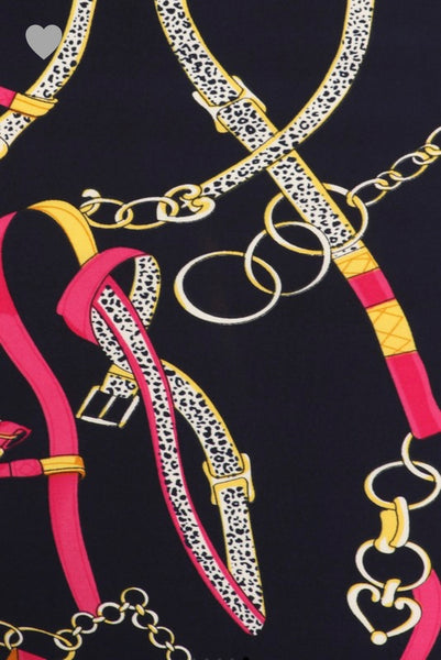 Designer Chains Dress - Navy