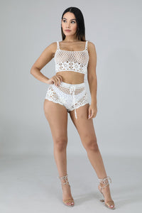 Crochet Swimsuit Cover Up - White